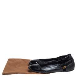 Pre Owned Gucci Black Suede and Leather Ballet Flats Size 41