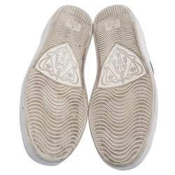 مملوكة مسبقًا حذاء رياضى غوتشى أيس جلد أبيض مطرز نحلة عنق منخفض مقاس 41