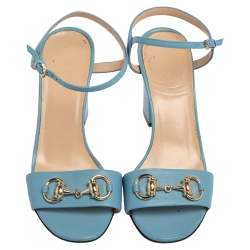 مملوكة مسبقًا صندل غوتشي نعل سميك مقدمة مفتوحة هورسبيت Claudie جلد عنابي مقاس 39.5