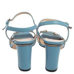 مملوكة مسبقًا صندل غوتشي نعل سميك مقدمة مفتوحة هورسبيت Claudie جلد عنابي مقاس 39.5