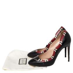 مملوكة مسبقًا Gucci Black Leather Yoko Snake High Heel Pumps Size 40