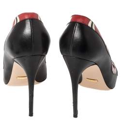 مملوكة مسبقًا Gucci Black Leather Yoko Snake High Heel Pumps Size 40