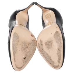 مملوكة مسبقًا Gucci Black Leather Yoko Snake High Heel Pumps Size 40