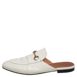 Pre Owned حذاء سلايد غوتشي برينستاون هورسبيت جلد أوف وايت مقاس 41