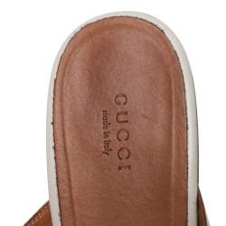 Pre Owned حذاء سلايد غوتشي برينستاون هورسبيت جلد أوف وايت مقاس 41