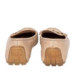 Pre Owned Gucci Beige Guccissima Leather Horsebit Slip On Loafer Size 38