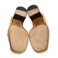 مملوكة مسبقًا حذاء كعب عالي لوفرز غوتشي فيغاس هورسبيت جلد ذهبي مقاس 37