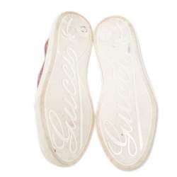 مملوكة مسبقًا Gucci Pink GG Canvas And Leather Low Top Sneakers Size 36.5