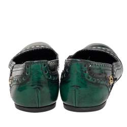 حذاء باليرينا فلات غوتشي جلد بروغي لونين مقاس 35.5