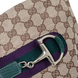 Gucci Beige/Brown GG Canvas Horsebit Knee Length Boots Size 41