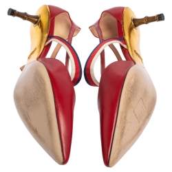 مملوكة مسبقًا Gucci Red Leather Unia Mary Jane Pumps Size 38.5