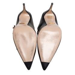 مملوكة مسبقًا Gucci Black Leather Aneta Strappy Pointed Mules Size 39