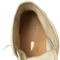 Pre Owned Gucci Multicolor Floral Print Canvas High Top Sneakers Size 38