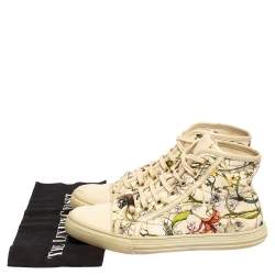 Pre Owned Gucci Multicolor Floral Print Canvas High Top Sneakers Size 38