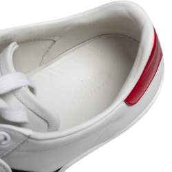  Gucci White Leather Loved Embellished Ace Low Top Sneakers Size 37.5