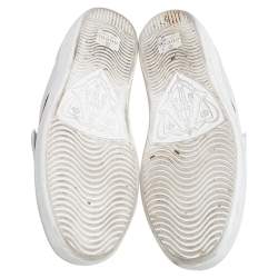  Gucci White Leather Loved Embellished Ace Low Top Sneakers Size 37.5