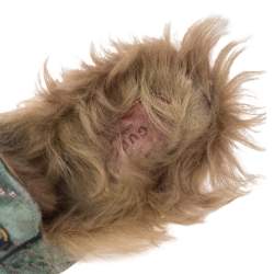 مملوكة مسبقًا Gucci Green Velvet and Fur Lined Princetown Flat Mules Size 39.5