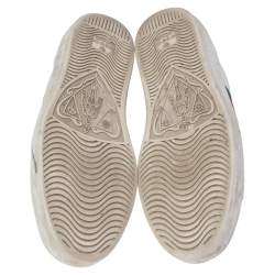 Pre Owned Gucci White Leather Ace Bee Embroidered Low Top Sneakers Size 36.5
