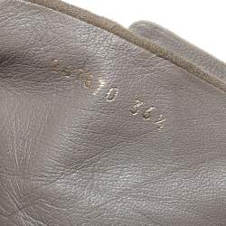 Gucci Grey Suede Vernice Block Heel Ankle Booties Size 36.5