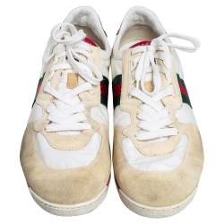 مملوكة مسبقًا حذاء رياضي غوتشي قماش وسويدي متعدد الألوان نمط ويب مقاس 44