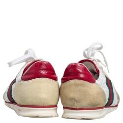 مملوكة مسبقًا حذاء رياضي غوتشي قماش وسويدي متعدد الألوان نمط ويب مقاس 44