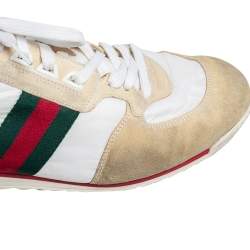 مملوكة مسبقًا حذاء رياضي غوتشي قماش وسويدي متعدد الألوان نمط ويب مقاس 44