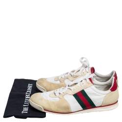 مملوكة مسبقًا حذاء رياضي غوتشي قماش وسويدي متعدد الألوان نمط ويب مقاس 44