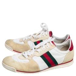 مملوكة مسبقًا حذاء رياضي غوتشي قماش وسويدي متعدد الألوان نمط ويب مقاس 44