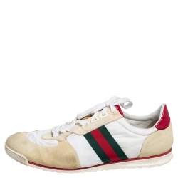 مملوكة مسبقًا حذاء رياضي غوتشي قماش وسويدي متعدد الألوان نمط ويب مقاس 44