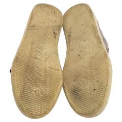 مملوكة مسبقًا حذاء رياضي غوتشي بروكلين حافة جلد تمساح وجلد وكانفاس سوبريم جي جي بيج/ بني مقاس 39