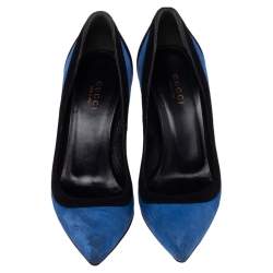 Gucci Tricolor Suede Pointed Toe Pumps Size 35.5