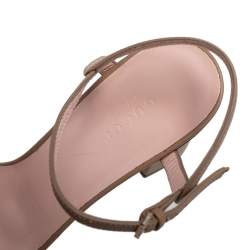 Pre Owned Gucci Beige Leather Horsebit Block Heel Sandals Size 38