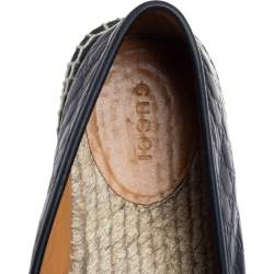 مملوكة مسبقًا Gucci Black Guccissima Leather Espadrilles Flats Size 39