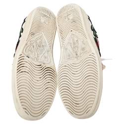 Pre Owned حذاء رياضي غوتشي أيس جلد أبيض برباط مقاس 38 