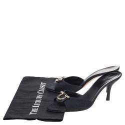 Gucci Black GG Canvas Slide Sandals Size 37