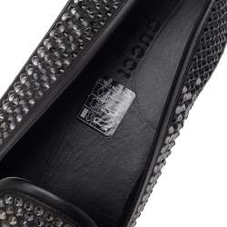 Pre Owned حذاء رياضي غوتشي سليب أون ساتان مزخرف كريستال ثنائي اللون مقاس 39