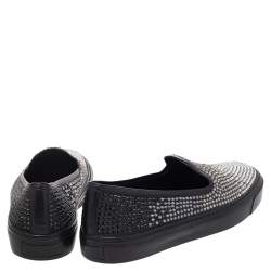 Pre Owned حذاء رياضي غوتشي سليب أون ساتان مزخرف كريستال ثنائي اللون مقاس 39