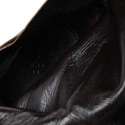 Pre Owned Gucci Dark Brown Leather Horsebit Knee Length Boots Size 37.5