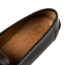 Pre Owned Gucci Brown Leather Frederik Web Loafers Size 40