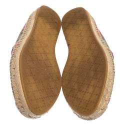 Pre Owned Gucci Multicolor GG Floral Coated Canvas Slip On Espadrille Flats Size 39