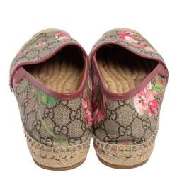 Pre Owned Gucci Multicolor GG Floral Coated Canvas Slip On Espadrille Flats Size 39
