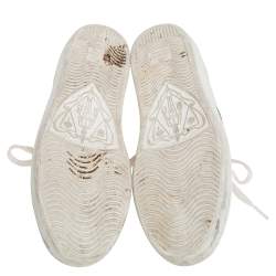 مملوكة مسبقًا حذاء رياضي غوتشي أيس جلد أبيض عنق منخفض مقاس 37