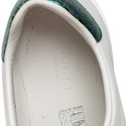 مملوكة مسبقًا حذاء رياضي غوتشي أيس جلد أبيض عنق منخفض مقاس 37