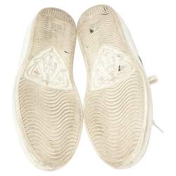 Pre Owned حذاء رياضي غوتشي أيس جلد وجلد نقشة الثعبان أبيض مقاس 39