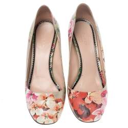 مملوكة مسبقًا Gucci Multicolor Floral Printed Leather Blooms Pumps Size 38