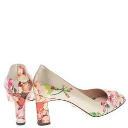 مملوكة مسبقًا Gucci Multicolor Floral Printed Leather Blooms Pumps Size 38