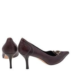 Pre Owned Gucci Brown Guccissima Leather Pointed Toe Pumps Size 40.5