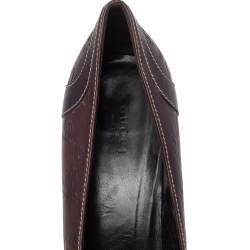Pre Owned Gucci Brown Guccissima Leather Pointed Toe Pumps Size 40.5