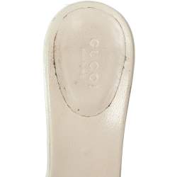 Pre Owned صندل سلايد غوتشي كانفاس جي جي بيج/بني مزين هورسبيت مقاس 38