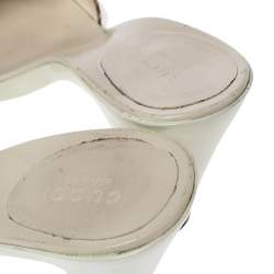 Pre Owned صندل سلايد غوتشي كانفاس جي جي بيج/بني مزين هورسبيت مقاس 38